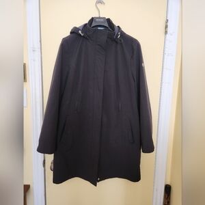 Calvin Klein Black Hooded Raincoat Womens XXL